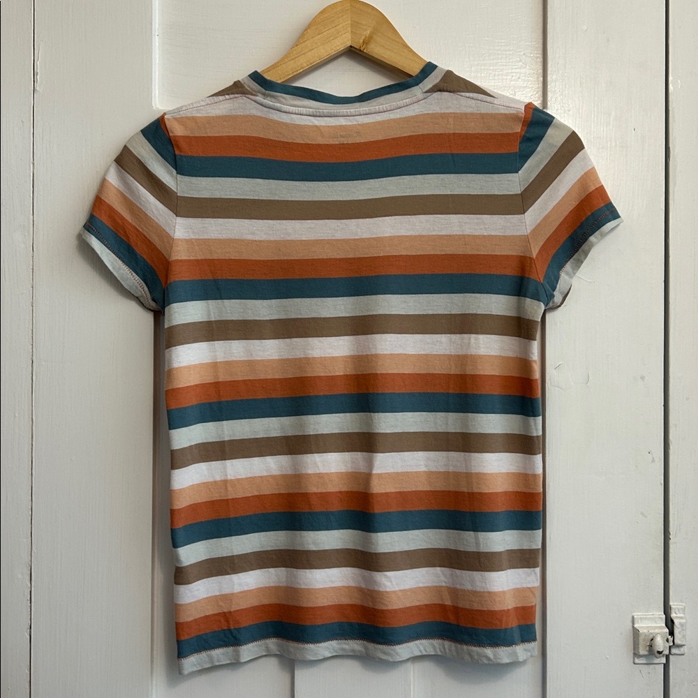 Madewell Embroidered Rainbow Striped Tee XXS - Picture 4 of 11